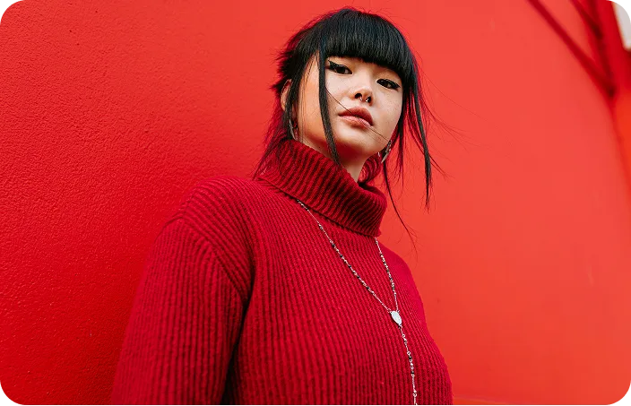 Person in red sweater