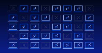 Computers in various shades of blue to depict the mystery behind remote desktop attacks.