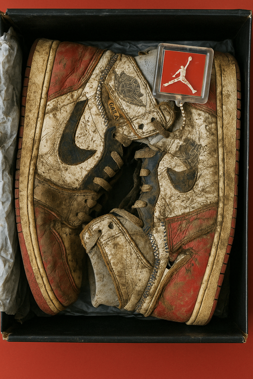 Dirty nike shoes in box